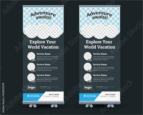 Corporate Travel Tour Rollup Banner, Travel dl flyer,Rack card.Rollup Banner