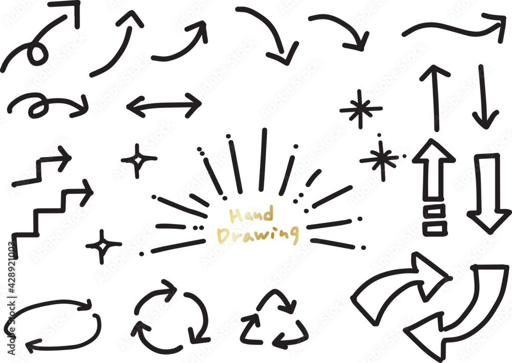 シンプル手書き矢印アイコンセット Stock Vector Adobe Stock シンプル手書き矢印アイコンセット Stock Vector Adobe Stock