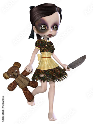 3d illustration of an toon horror figure