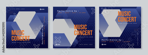 Music banner for social media post template vector