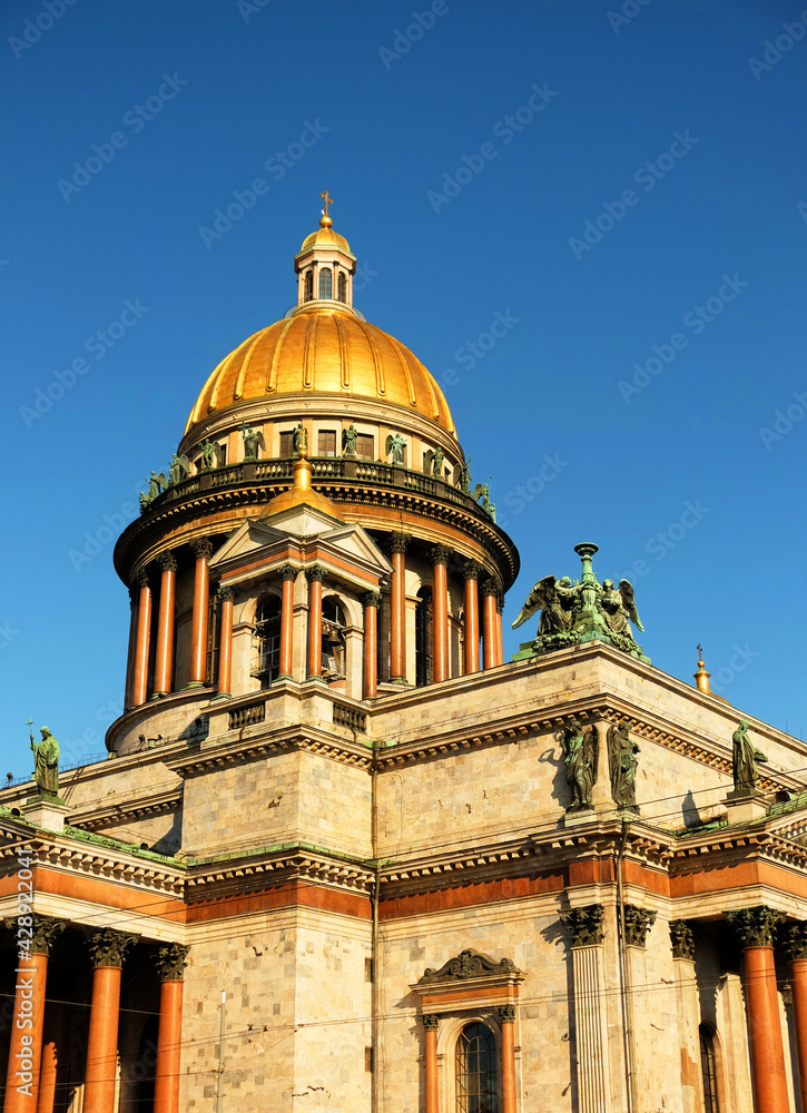 St Isaac's Cathedral (Isaakievskiy Sobor) in Saint Petersburg, Russia. It is a landmark of Petersburg.