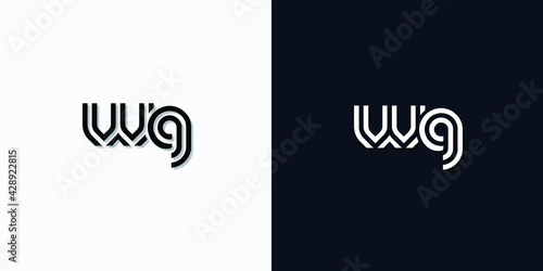 Modern Abstract Initial letter WG logo. This icon incorporates two abstract typefaces in a creative way. It will be suitable for which company or brand name starts those initial.