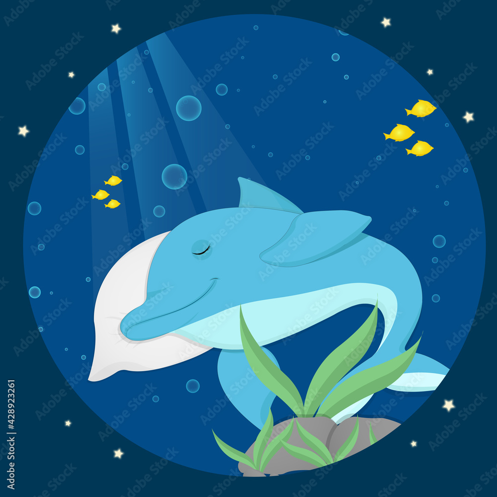 cute sleeping dolphin on the sea floor cute sleeping dolphin on the sea floor