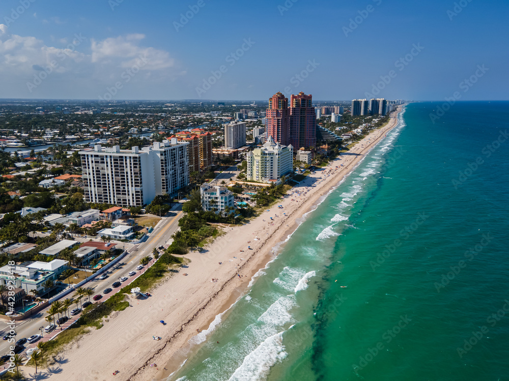 Beautiful aerial view of Central Beach in Fort Lauderdale Beautiful aerial view of Central Beach in Fort Lauderdale