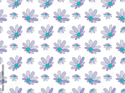 Seamless floral pattern (set) includes cute flowers and leaves for background, print fabric, wrapping paper, digital printed t-shirt design, card cover, spring wallpaper, decoupage, DIY and more.