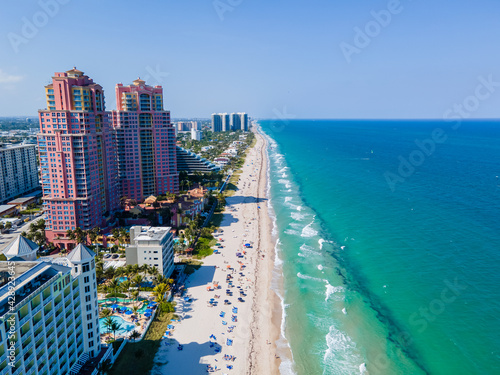Beautiful aerial view of Central Beach in Fort Lauderdale  photo