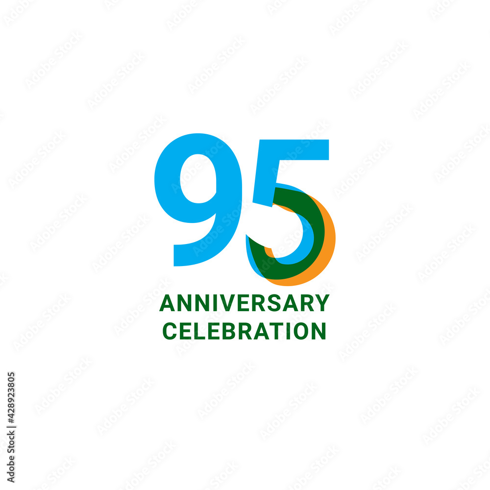 95 Years Anniversary Celebration Vector Template Design Illustration