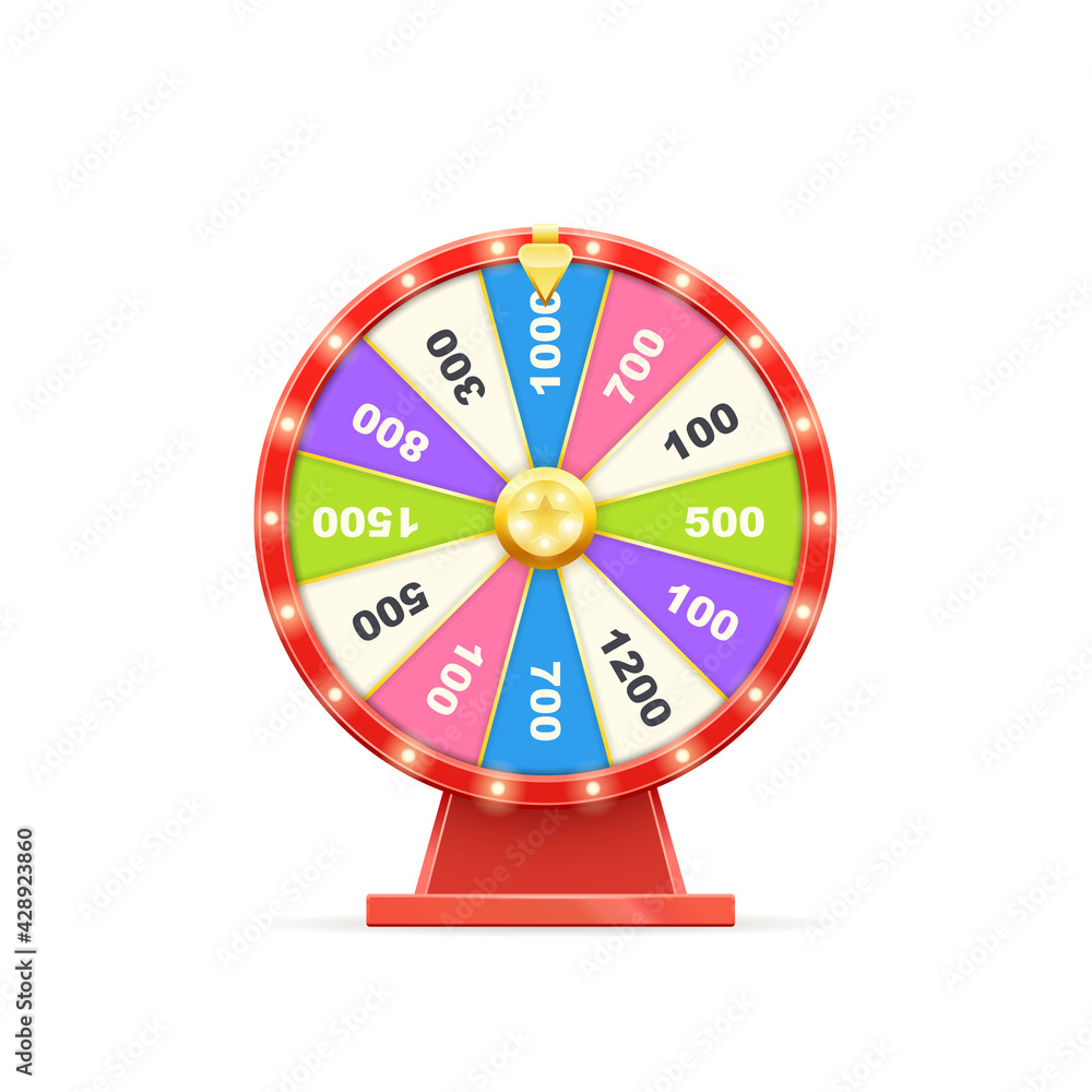 Luck fortune wheel for money win isolated on white