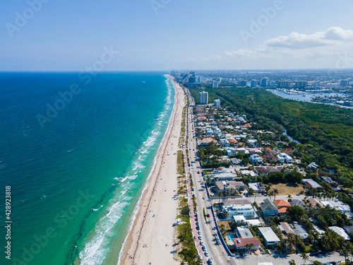 Beautiful aerial view of Central Beach in Fort Lauderdale 