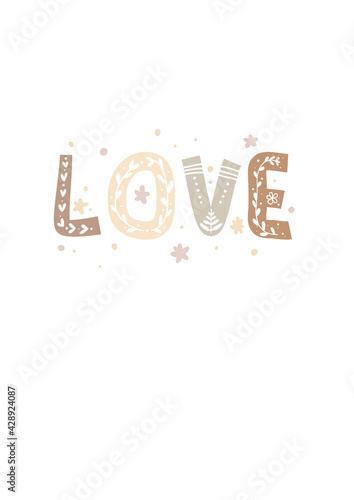 kids poster with the words LOVE for children's room decor (ID: 428924087)