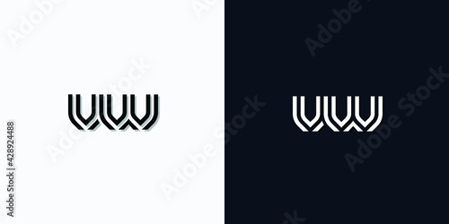 Modern Abstract Initial letter VW logo. This icon incorporates two abstract typefaces in a creative way. It will be suitable for which company or brand name starts those initial.