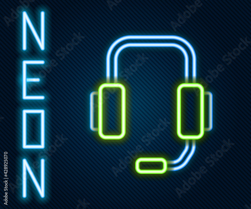 Glowing neon line Online psychological counseling distance icon isolated on black background. Psychotherapy, psychological help, psychiatrist online consulting. Colorful outline concept. Vector