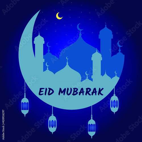  Eid Mubarak islamic design background. Creative Design Template vector illustration.
