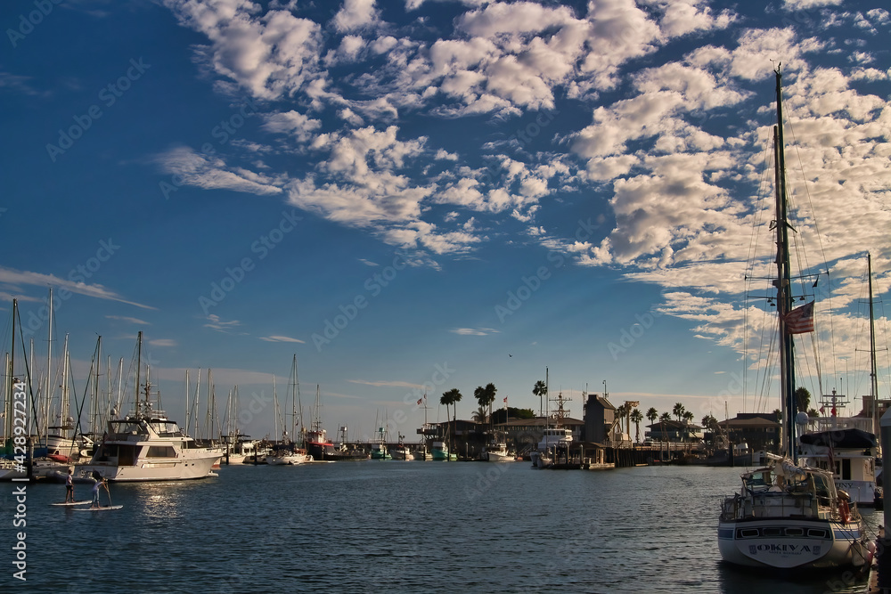 Santa Barbara harbor cruise at sunset