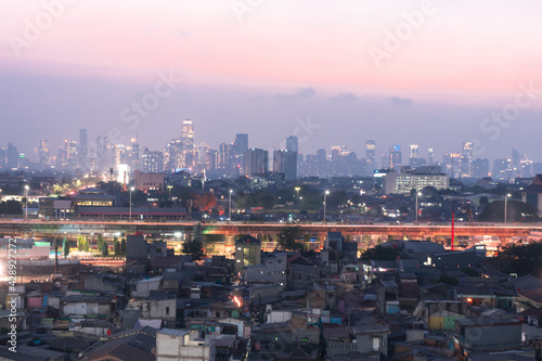 Long Exposure of sunset at Jakarta City  INDONESIA