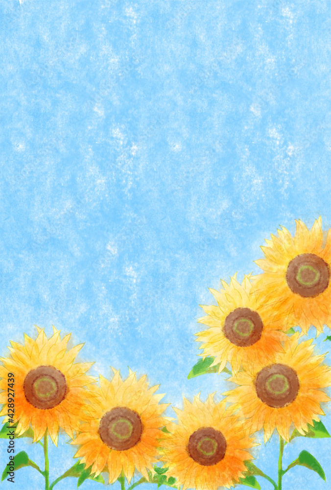 向日葵夏背景イラストstock Illustration Adobe Stock 向日葵夏背景イラストstock Illustration Adobe Stock