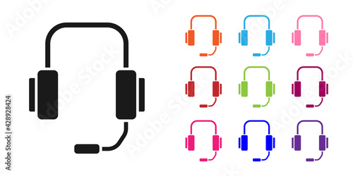 Black Online psychological counseling distance icon isolated on white background. Psychotherapy, psychological help, psychiatrist online consulting. Set icons colorful. Vector