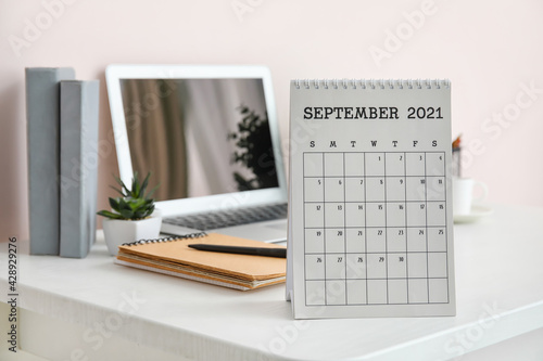 Flip paper calendar at work...