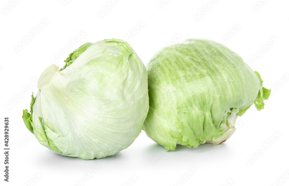 Iceberg lettuce on white background Iceberg lettuce on white background