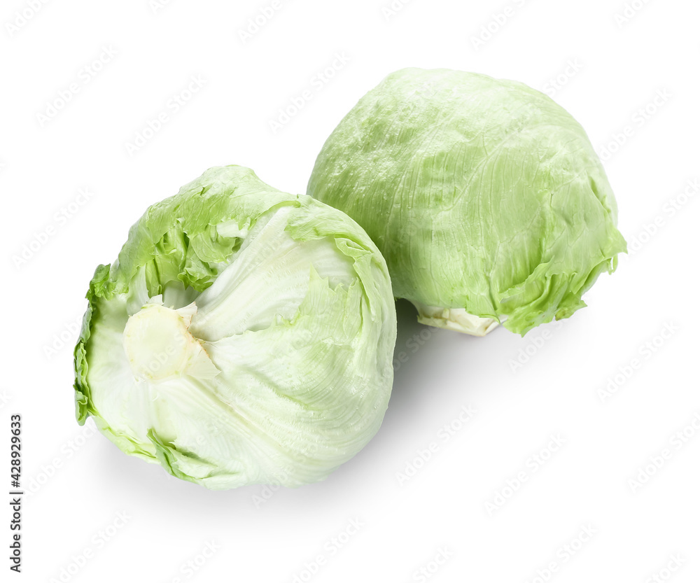 Iceberg lettuce on white background Iceberg lettuce on white background