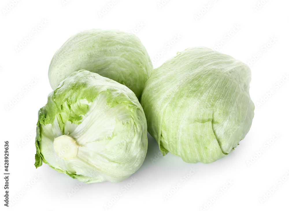 Iceberg lettuce on white background Iceberg lettuce on white background