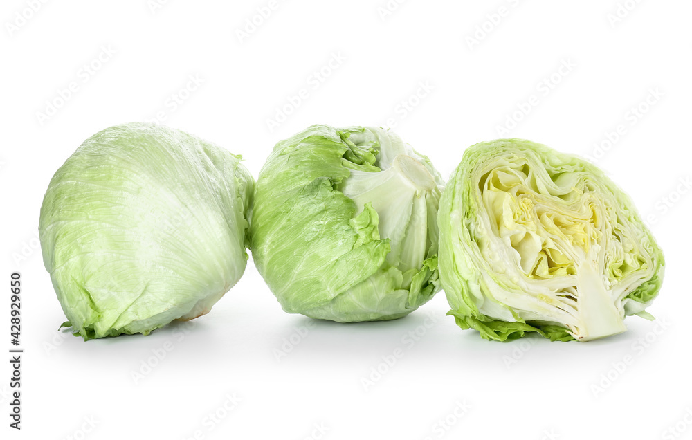 Iceberg lettuce on white background Iceberg lettuce on white background