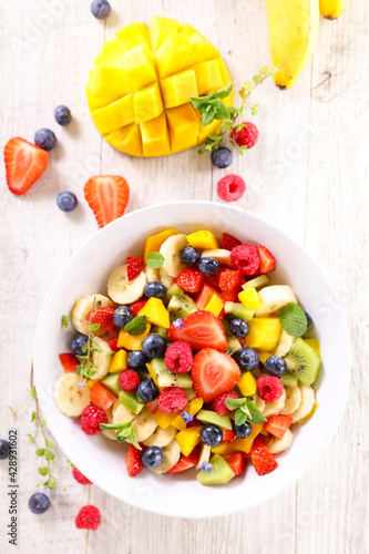 fruit salad with mango and berry fruit