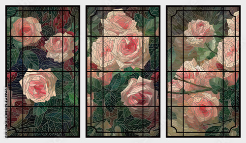 Canvas Print Stained glass rose