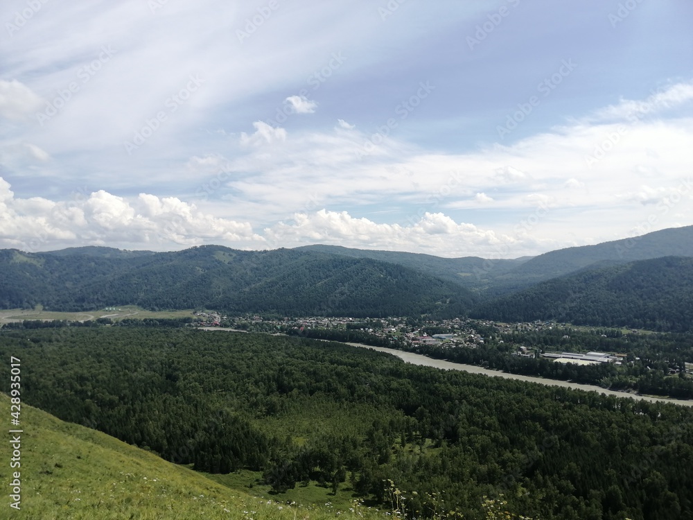 Naklejka premium landscape in the mountains