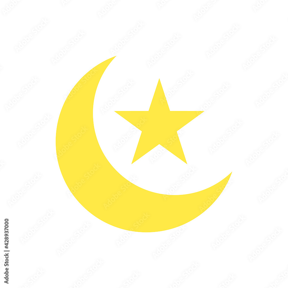 Moon and Star Icon Vector Symbol Illustration Moon and Star Icon Vector Symbol Illustration