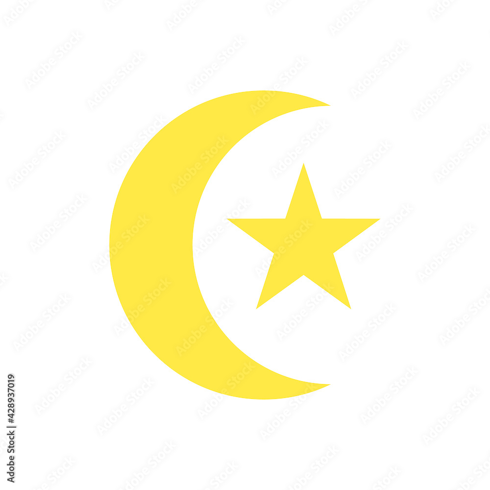 Moon and Star Icon Vector Symbol Illustration Moon and Star Icon Vector Symbol Illustration