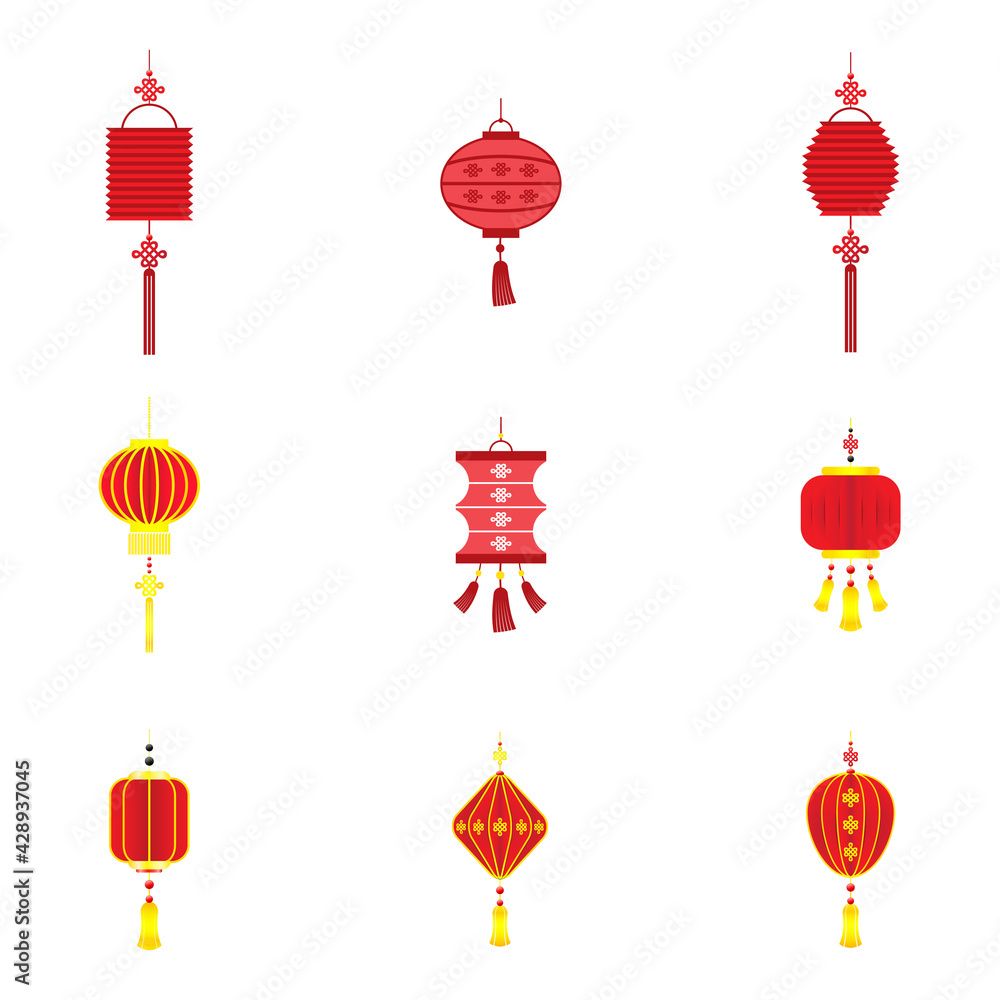 Vector illustration red lanterns Vector illustration red lanterns