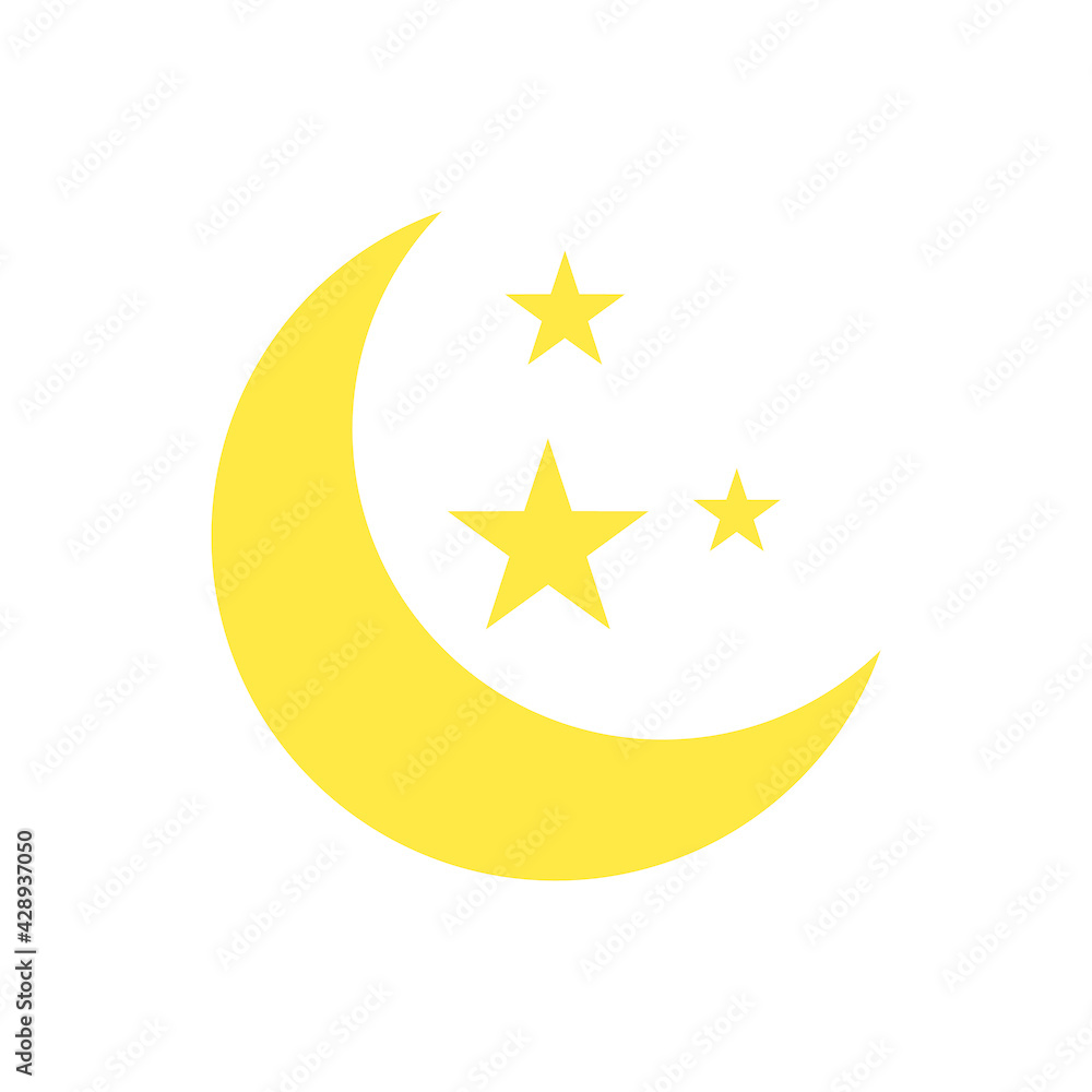 Moon and Star Icon Vector Symbol Illustration Moon and Star Icon Vector Symbol Illustration