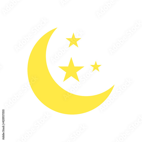 Moon and Star Icon Vector Symbol Illustration