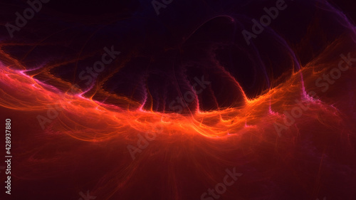 3D rendering abstract colorful fractal light background