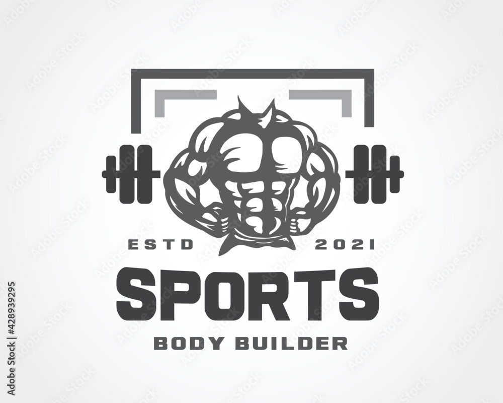 Fitness Gym logo design template bodybuilder vector illustration Fitness Gym logo design template bodybuilder vector illustration