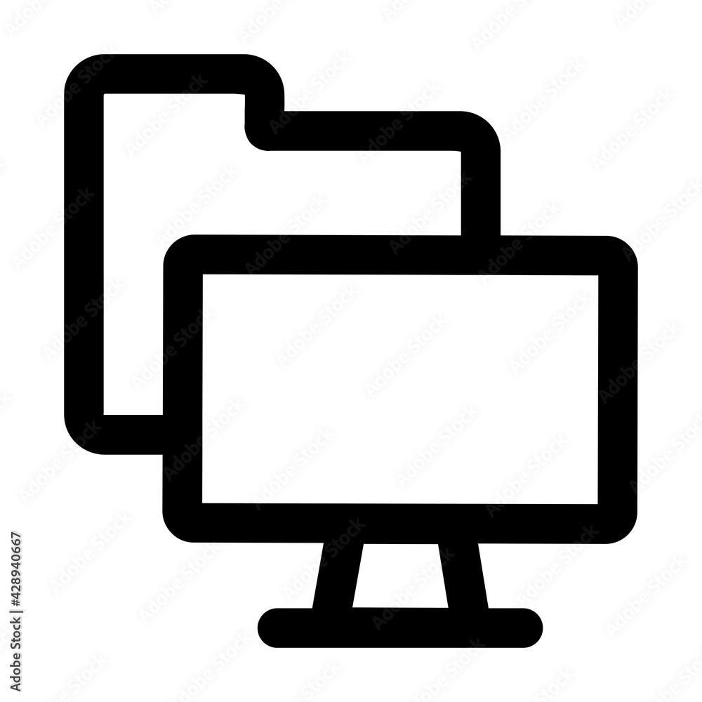 file folder with computer icon. file folder illustration. Flat vector icon. can use for, icon design element,ui, web, file folder with computer icon. file folder illustration. Flat vector icon. can use for, icon design element,ui, web,