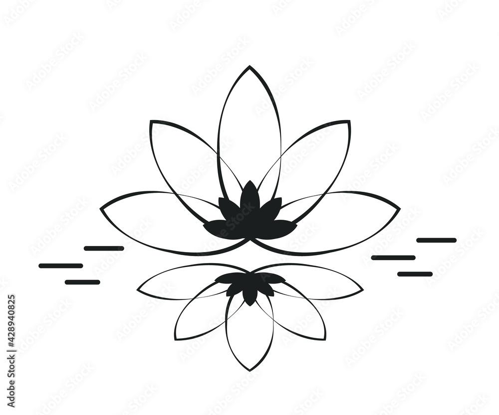 Lotus on a white background. Symbol. Vector illustration. Lotus on a white background. Symbol. Vector illustration.