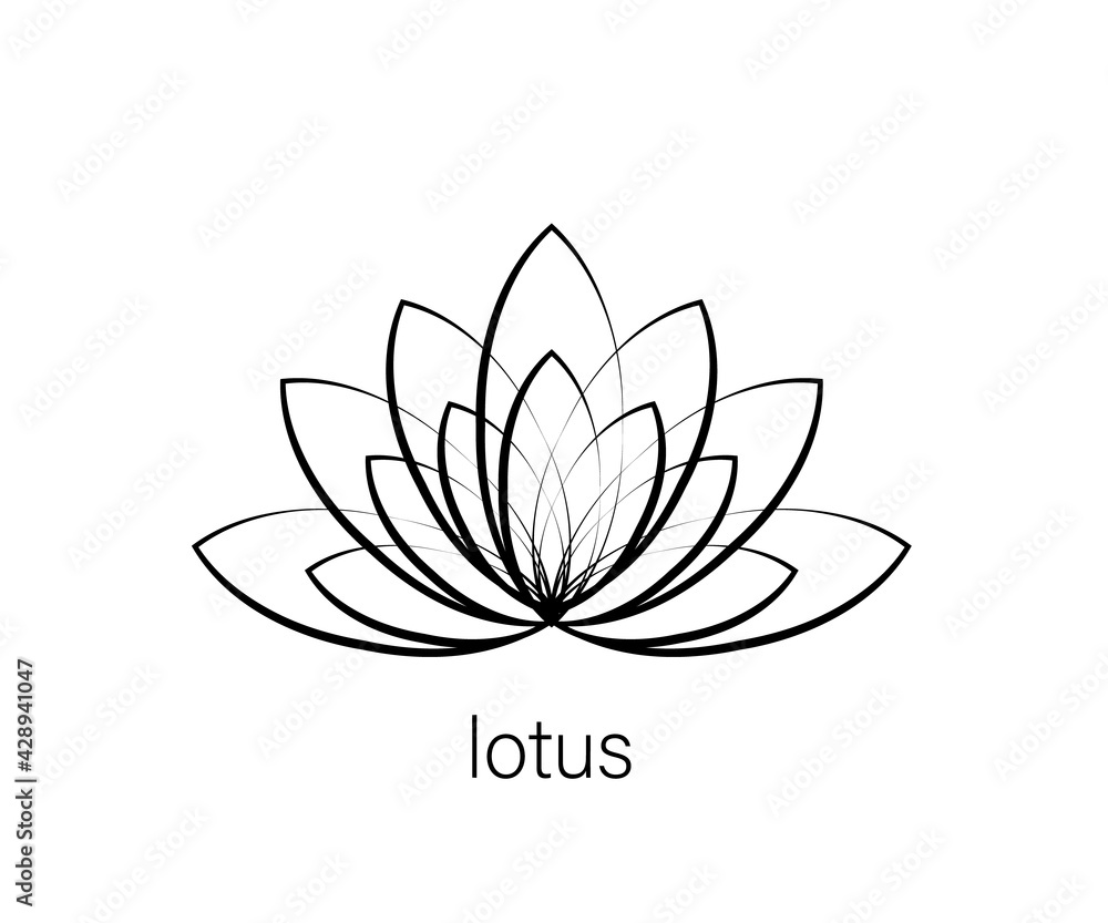 Lotus on a white background. Symbol. Vector illustration. Lotus on a white background. Symbol. Vector illustration.