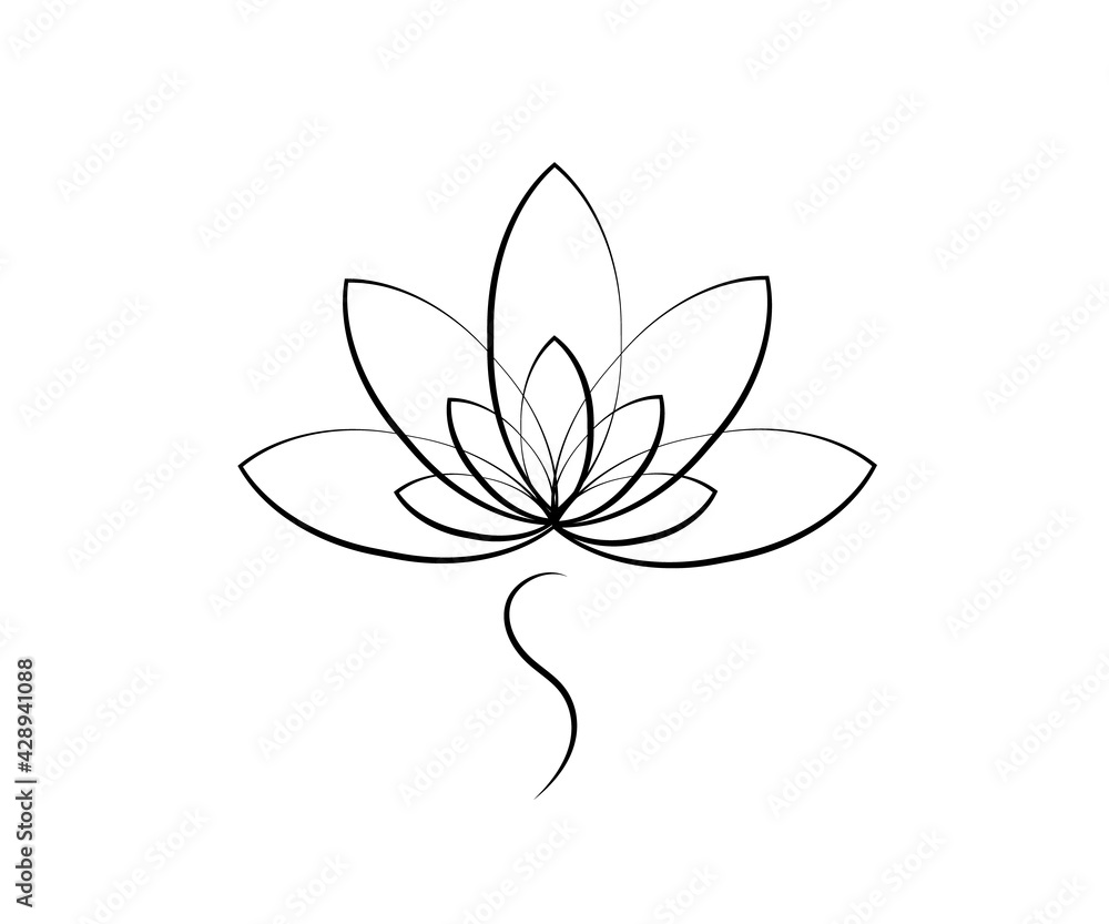 Lotus on a white background. Symbol. Vector illustration. Lotus on a white background. Symbol. Vector illustration.