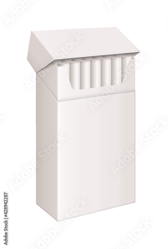 Opened pack of cigarette isolated on white background