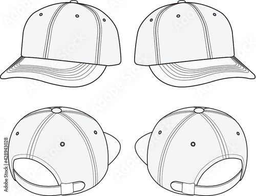 Bag fashion flat sketch template