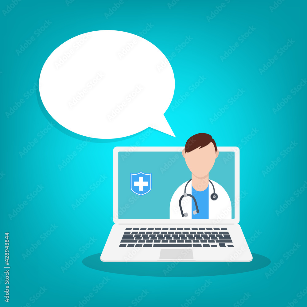 Online medical consultation or Doctor online concept. Concept for medical app and websites. Online medical consultation or Doctor online concept. Concept for medical app and websites.