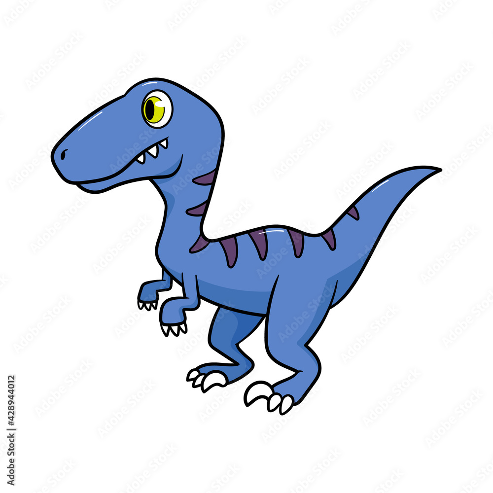 Cartoon Velociraptor Dinosaur Vector Illustration Cartoon Velociraptor Dinosaur Vector Illustration
