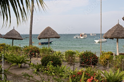 View of the Indian Ocean coast from the Big Blue Mafia Dive Resort. Mafia Island. Tanzania. Africa.