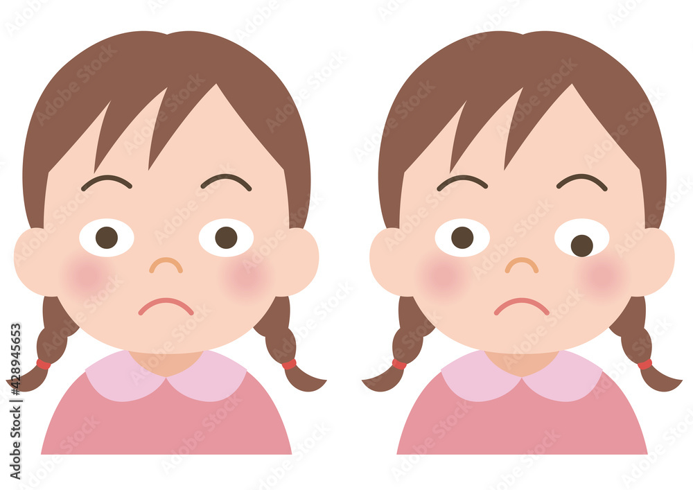 斜視の女の子のイラスト