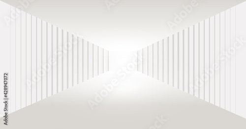 Simple grey white extension of three-dimensional channel space science and technology futuristic background