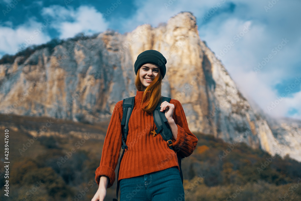 woman hiker nature fun mountains landscape lifestyle