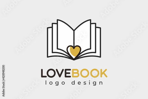 Love book logo vector icon illustration