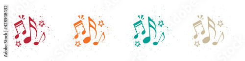 Music Notes Concept - Colorful Vector Illustrations Isolated On White Background photo